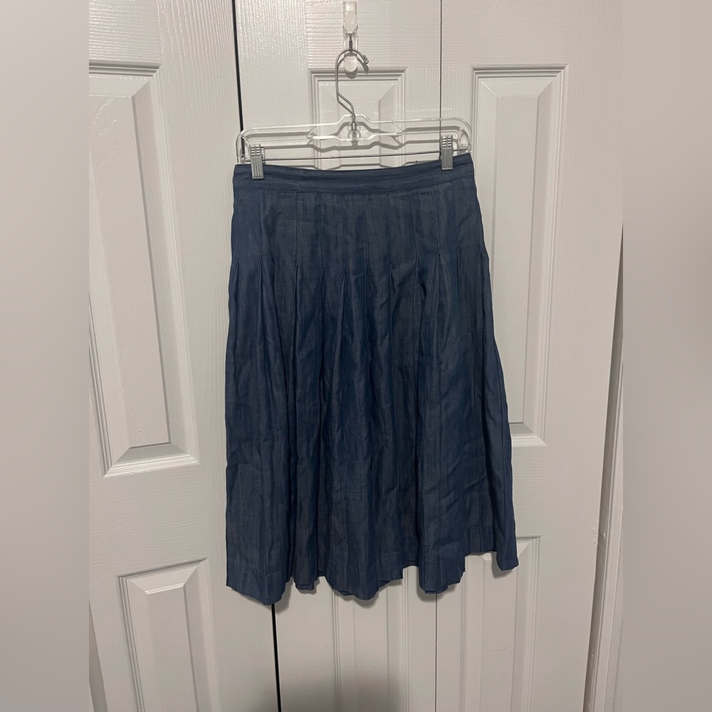 J.Crew Denim Skirt Midi Blue Size 2